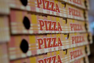 Pizza Boxes Stacked